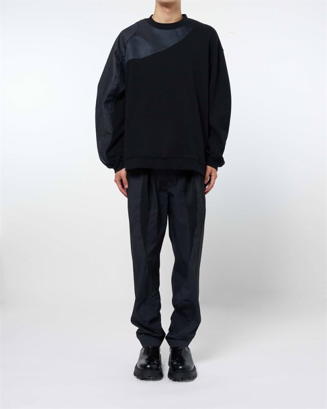 【24AW】デニムリップルスウェットトップス