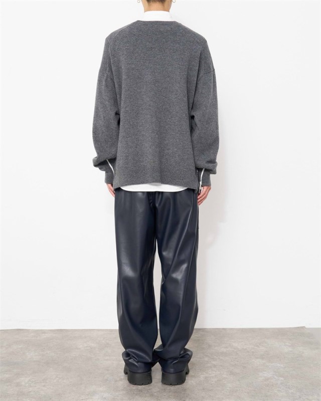 【24AW】クルーネックジッパーニット